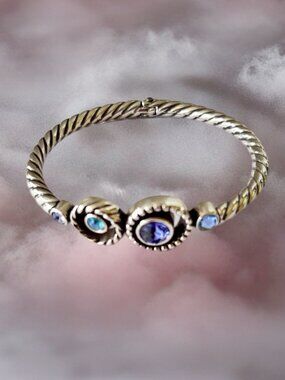Brighton Halo Purple Blue Hinged Bracelet